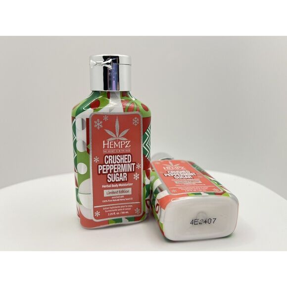 2 Pack ~ Hempz Crushed Peppermint Sugar Herbal Body Moisturizer ~ 2.25 oz Each - Picture 3 of 3